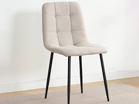 8x eetkamerstoel billy zonder arm - boucle alpine 01 beige - afbeelding 2 van  5