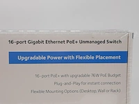 8x ethernet switch, netgear, 16 port gigabit ethernet poe+ unmanaged switch - afbeelding 3 van  5