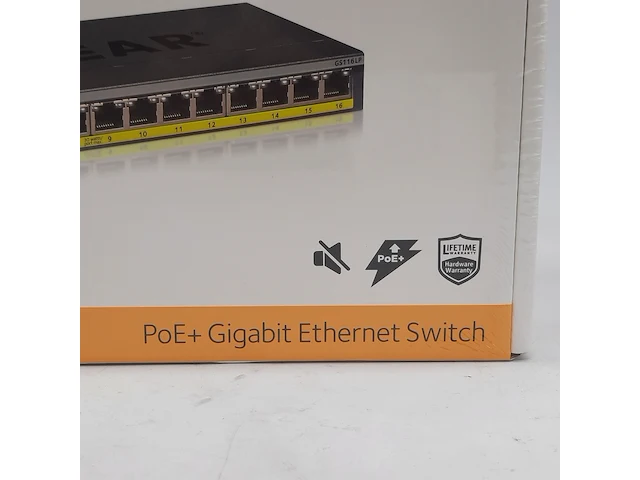 8x ethernet switch, netgear, 16 port gigabit ethernet poe+ unmanaged switch - afbeelding 4 van  5