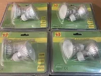 8x halogeenlamp 50watt 2 delig bajonet 220 volt gu10 - afbeelding 1 van  2