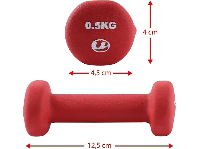8x halterset met soft-touch-greep 2x0,5kg ultrasport - afbeelding 2 van  3