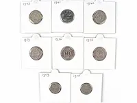 8x munten koningin wilhelmina 1908-1943 - afbeelding 1 van  1