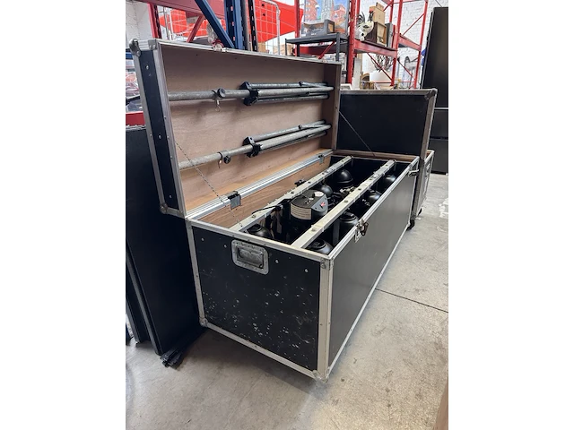 8x par64 beam lamp, statieven met flightcase - afbeelding 1 van  10