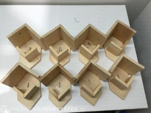 8x pindakaas vogelhuis lichtbruin - afbeelding 1 van  2