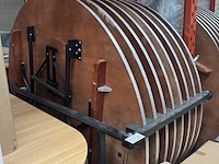 8x ronde (catering) tafel inklapbaar met verrijdbare trolley - afbeelding 1 van  4