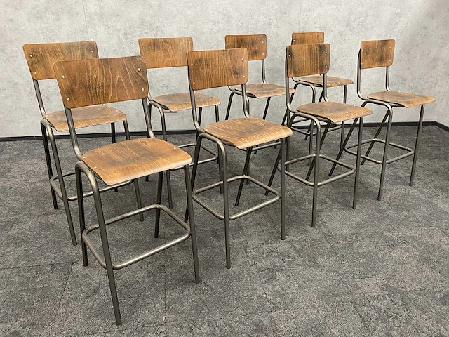 8x schoolkruk / barkruk - afbeelding 1 van  8