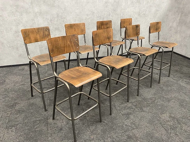 8x schoolkruk / barkruk - afbeelding 5 van  8