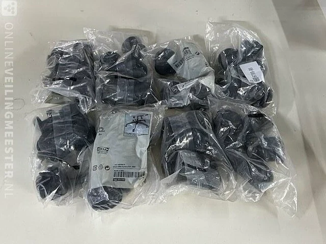 8x set bureaustoel wielen ikea, 150.933.00, zwart - afbeelding 1 van  6