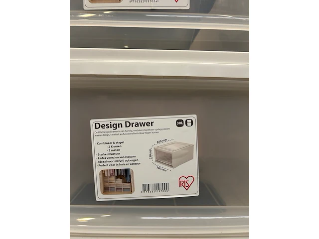 8x stapelbare opbergbox design drawer - afbeelding 6 van  6