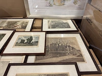 8x unieke oude tekening/ets in lijst - afbeelding 4 van  8