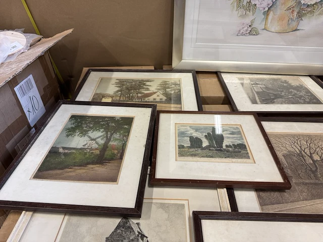 8x unieke oude tekening/ets in lijst - afbeelding 5 van  8