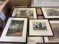 8x unieke oude tekening/ets in lijst - afbeelding 6 van  8