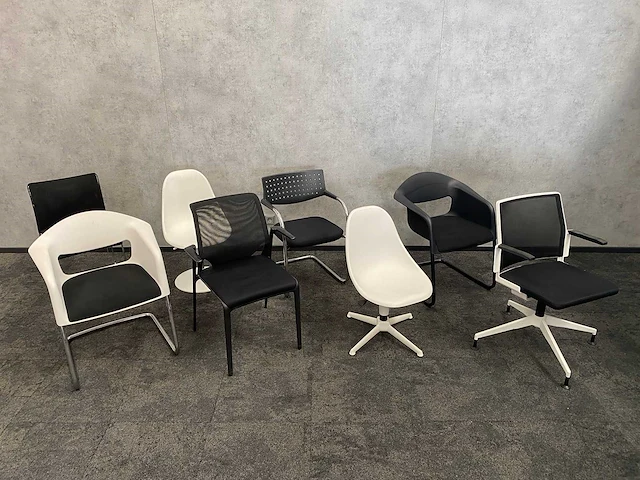 8x vitra/ gaber/ dynamobel - conferentiestoel - zwart/wit - afbeelding 1 van  19