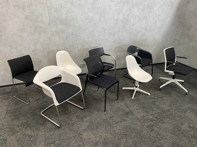 8x vitra/ gaber/ dynamobel - conferentiestoel - zwart/wit - afbeelding 12 van  19