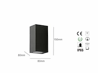 9 x gu10 rechthoek dubbele stroom buiten wandlamp – ip65 waterdicht - afbeelding 3 van  4