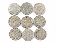 9 zilveren munten koningin wilhelmina , 1928 - afbeelding 2 van  2