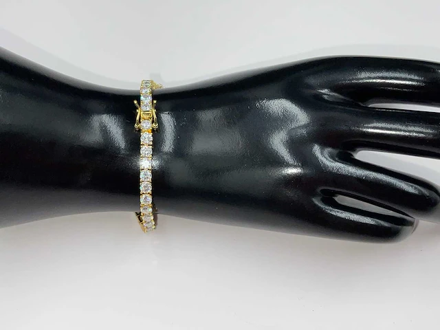 925 sterling zilver/goudkleurige armband - afbeelding 1 van  7