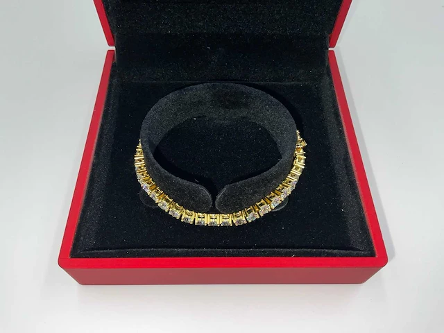 925 sterling zilver/goudkleurige armband - afbeelding 2 van  7