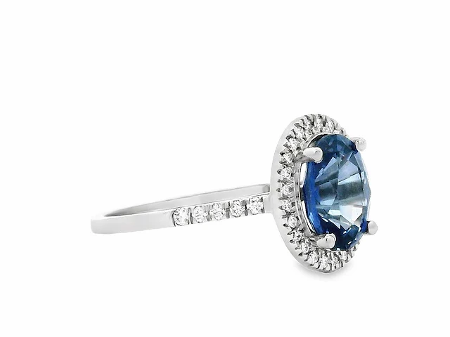 950 platina ring met 2,20 crt natuurlijke diamant. - afbeelding 12 van  13