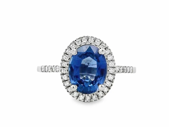950 platina ring met 2,20 crt natuurlijke diamant. - afbeelding 1 van  13
