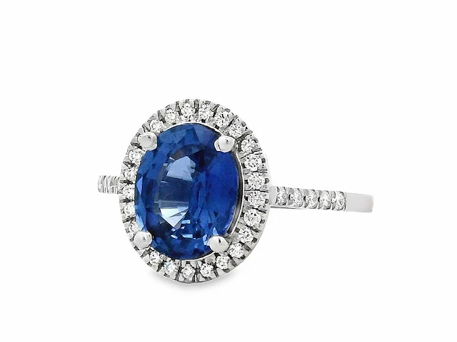 950 platina ring met 2,20 crt natuurlijke diamant. - afbeelding 3 van  13