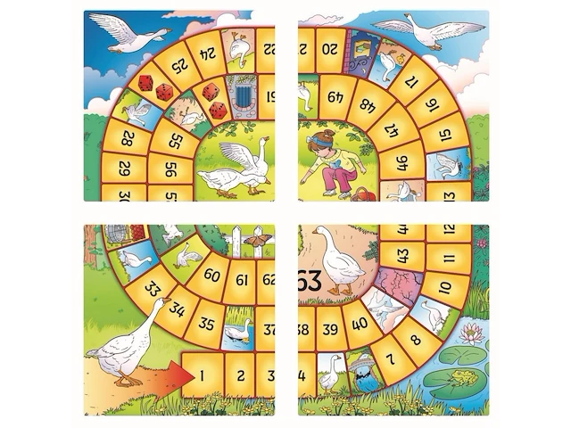95x houten puzzel ganzenbord 4-delig - afbeelding 1 van  10