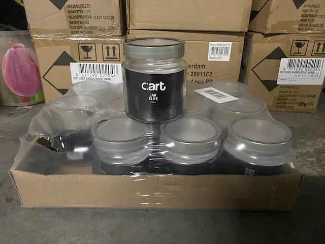 96 stuks voorraadpotten 1 liter met deksel c.art - afbeelding 2 van  3