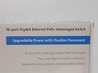 9x ethernet switch, netgear, 16 port gigabit ethernet poe+ unmanaged switch - afbeelding 3 van  5