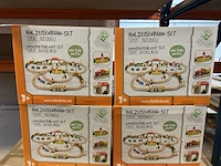 9x houten speelgoed treinrails 100-delig ultrakidz - afbeelding 3 van  5