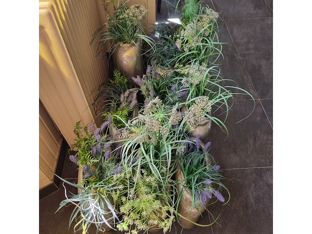 9x kunstplant in pot - afbeelding 4 van  4