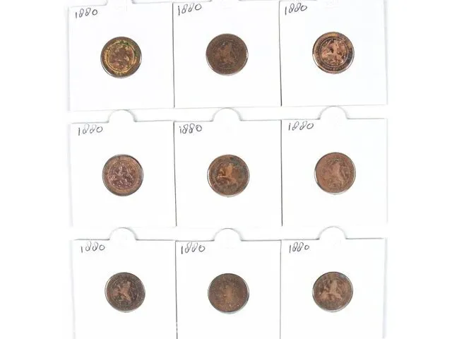 9x munten koning willem 1880 - afbeelding 1 van  2