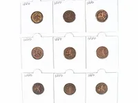 9x munten koning willem 1880 - afbeelding 1 van  2