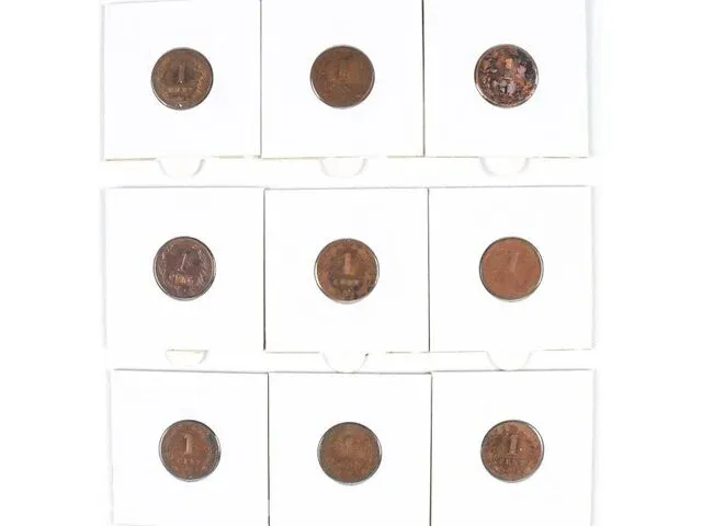 9x munten koning willem 1880 - afbeelding 2 van  2