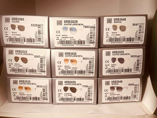 9x ray-ban zonnebrillen - aviator, colonel en marshal - afbeelding 1 van  15
