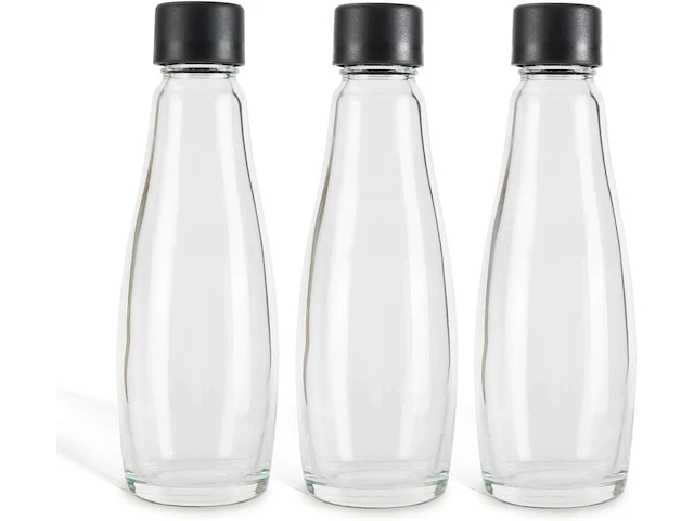 9x set van 3 glazen flessen voor bruiswatermakers 600 ml zoomyo - afbeelding 1 van  5