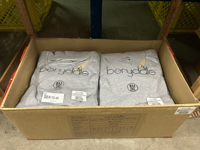 9x set van 5 t-shirts 2xl berydale, light grey - afbeelding 1 van  4