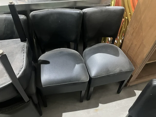 9x stoelen, bruin/zwart - afbeelding 3 van  4