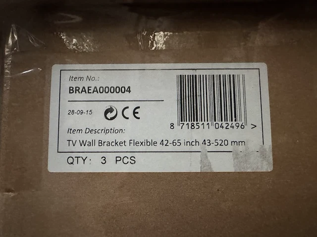 9x tv wandbeugel 42-65" flexibel sam creative, braea000003 - afbeelding 2 van  2