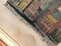 A. j. van dijk martinitoren groningen. ingekleurde ets - afbeelding 4 van  5