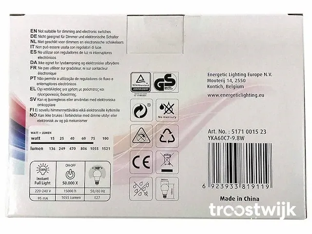 A60 frost led-lamp e27 3-pack - afbeelding 3 van  4
