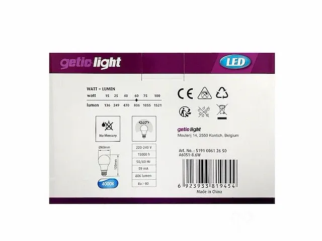 A60 frost led-lamp e27 6-pack - afbeelding 3 van  4