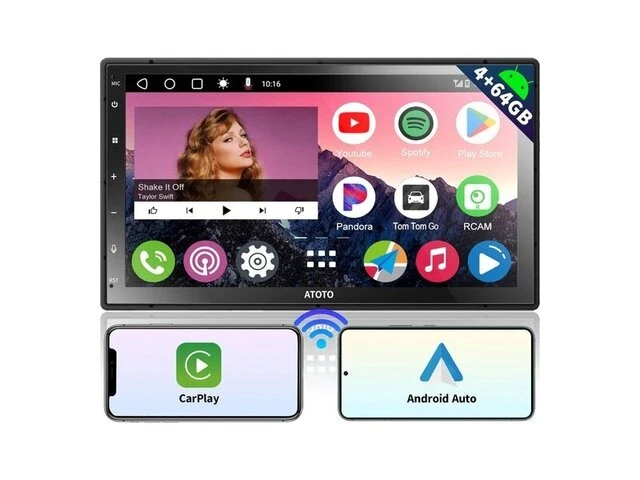 A6pp 7 android double din car stereo - qled display atoto - afbeelding 1 van  1