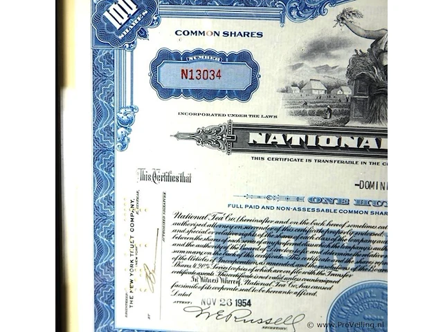 Aandeel national tea co. uit 1954 - afbeelding 4 van  5