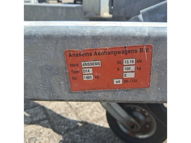 Aanhanger anssems, bsx1, bouwjaar 2007 - afbeelding 2 van  23