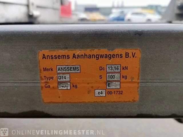 Aanhanger anssems, d14 -1400kg, bouwjaar 2004 | kenteken wn-lh-92 - afbeelding 2 van  11