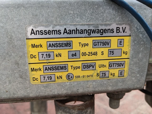 Aanhanger , anssems, gt750v - afbeelding 5 van  27