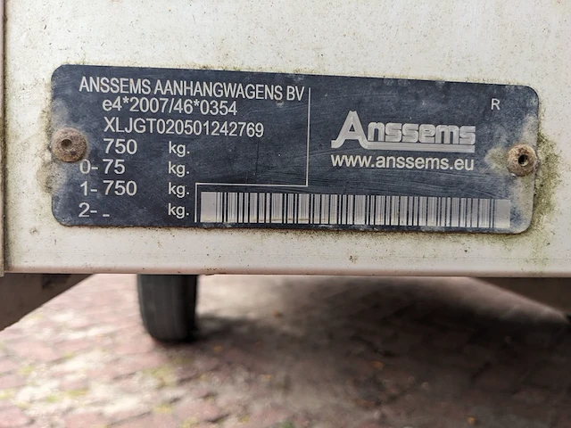 Aanhanger , anssems, gt750v - afbeelding 6 van  27