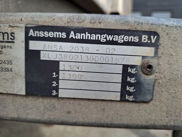 Aanhangwagen, anssems, ansa 2038, 2001 - afbeelding 13 van  15