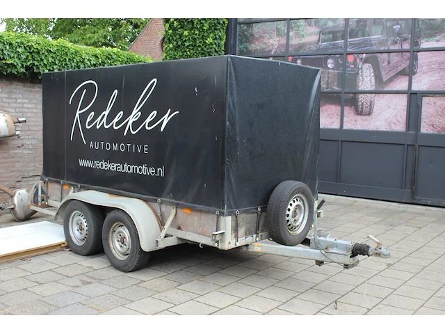 Aanhangwagen euro trailer v2000 dubbelasser met opgebouwde huif met kenteken wv-54-jy. datum eerste toelati... - afbeelding 1 van  4