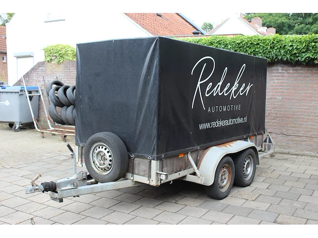 Aanhangwagen euro trailer v2000 dubbelasser met opgebouwde huif met kenteken wv-54-jy. datum eerste toelati... - afbeelding 3 van  4
